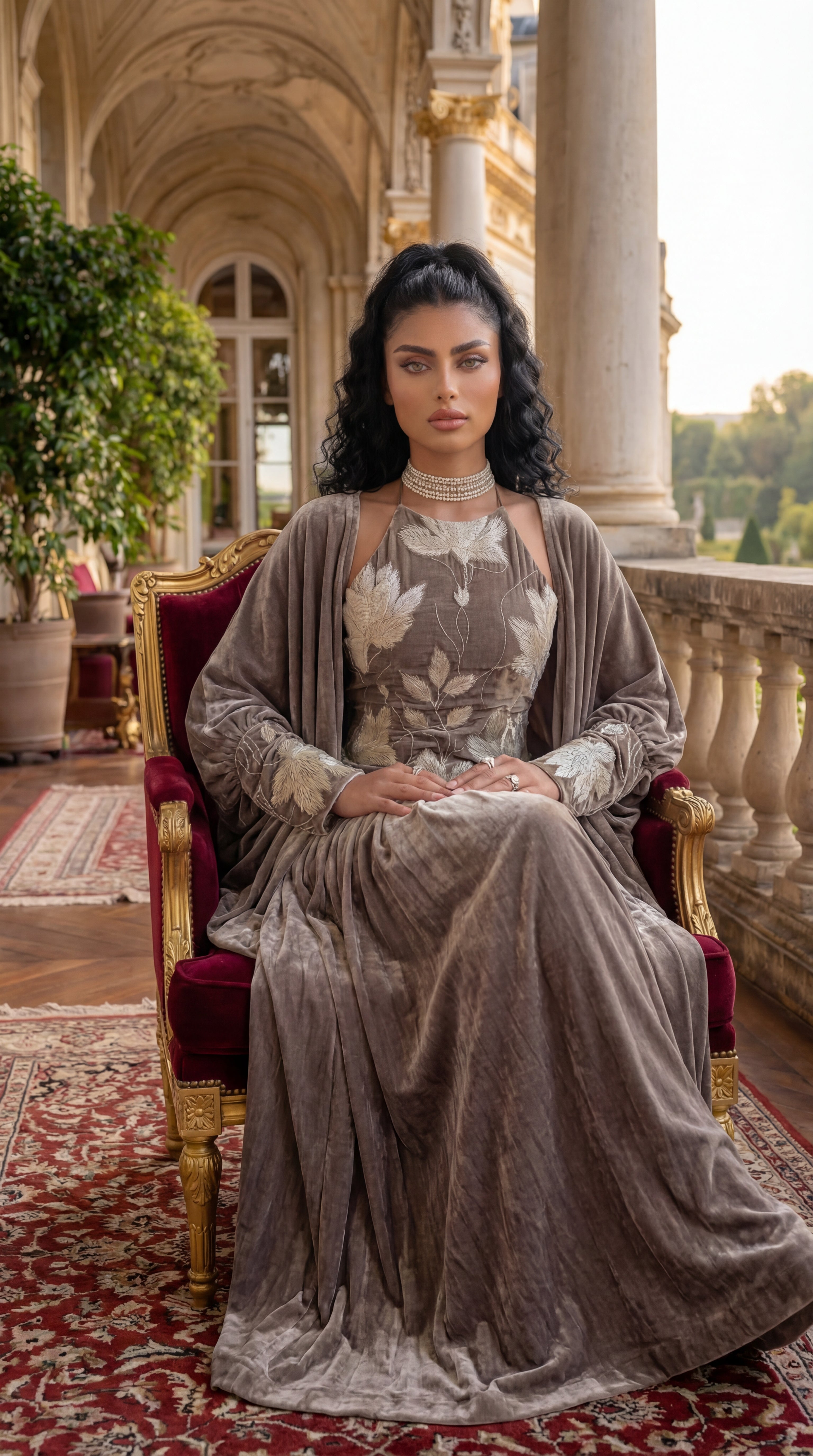 SERENIA Mocha - Sleeveless Shawl