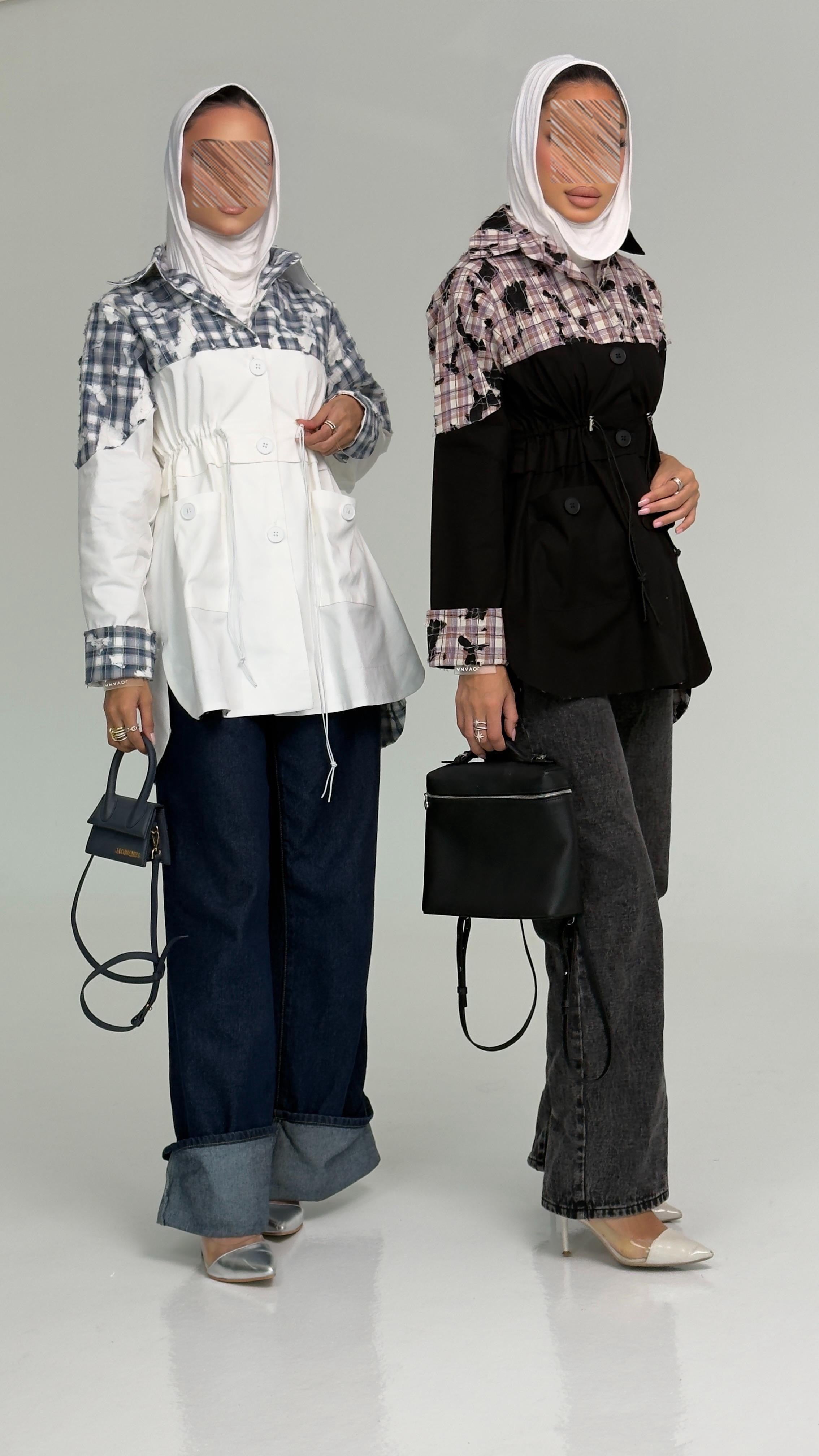 قميص كاروهات أبيض