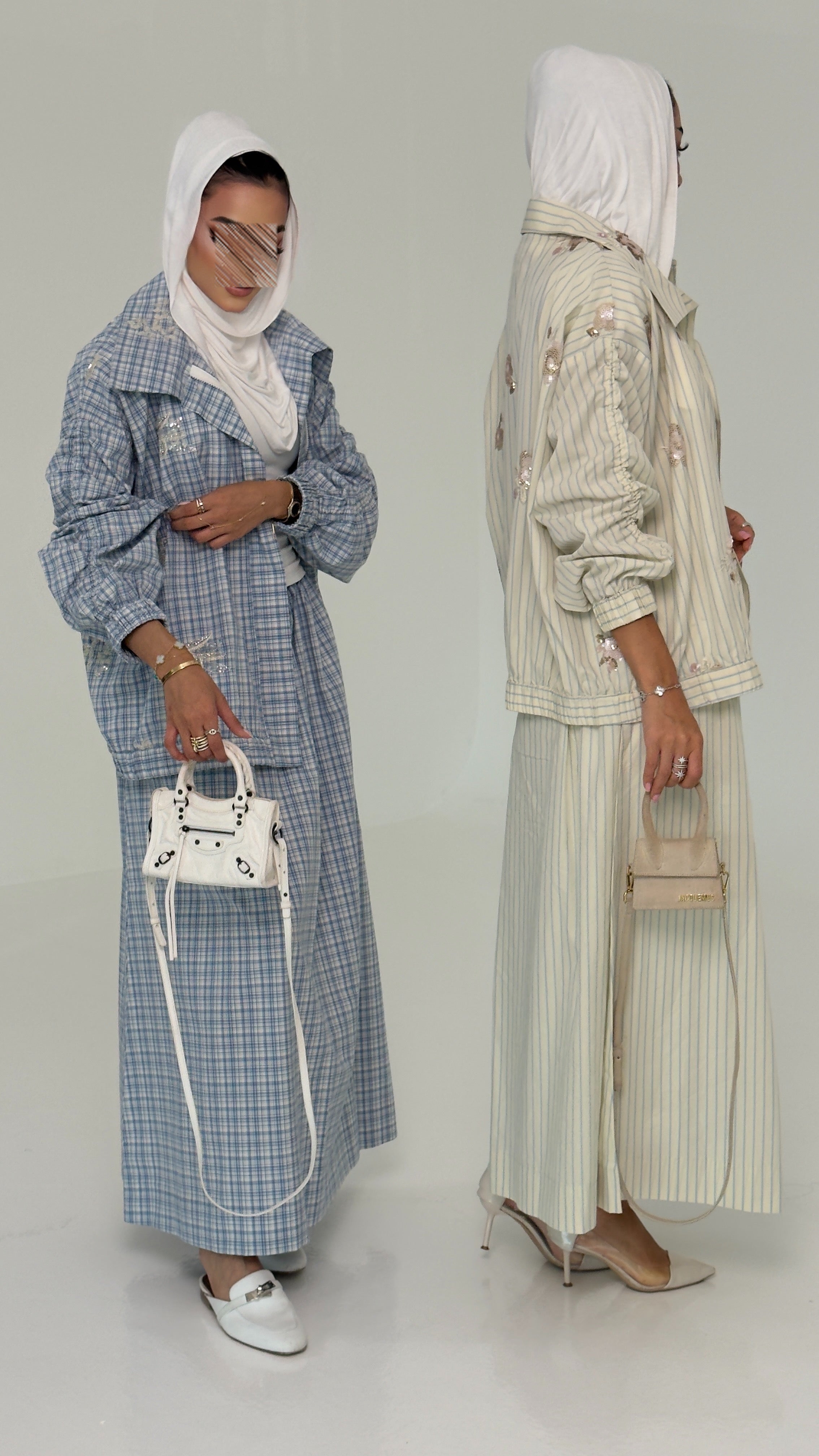 طقم مخطط أصفر