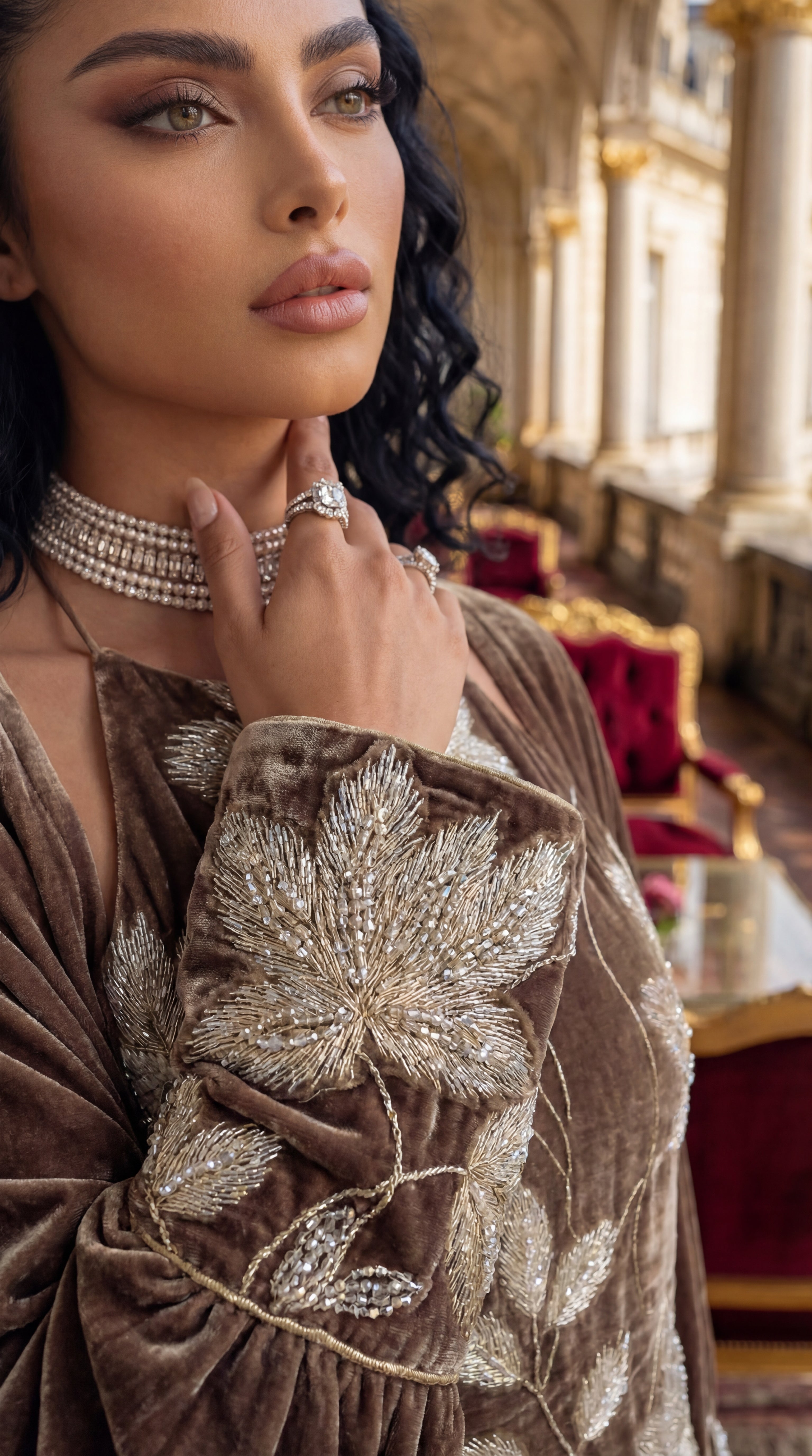 SERENIA Mocha - Sleeveless Shawl