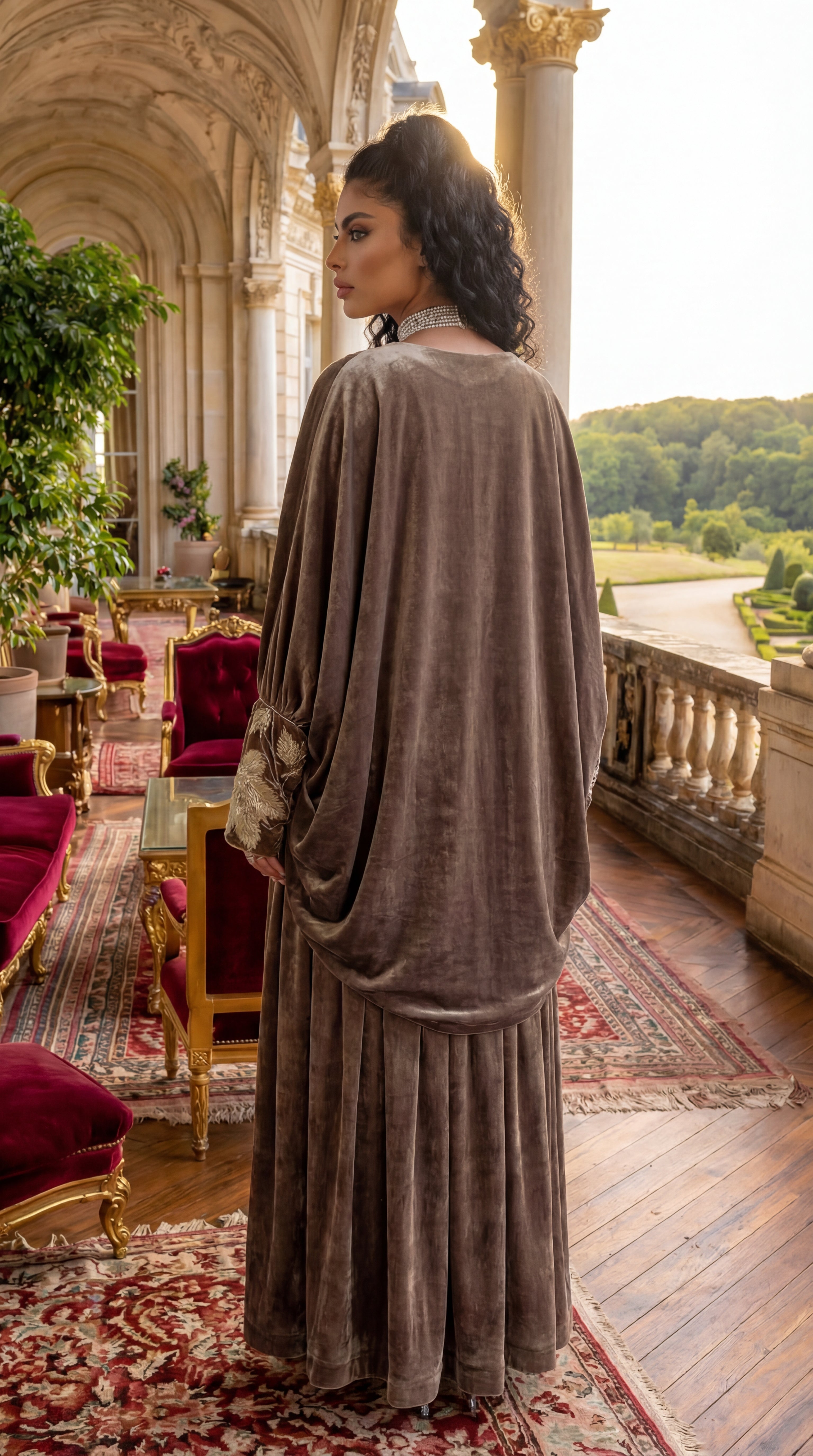 SERENIA Mocha - Sleeveless Shawl