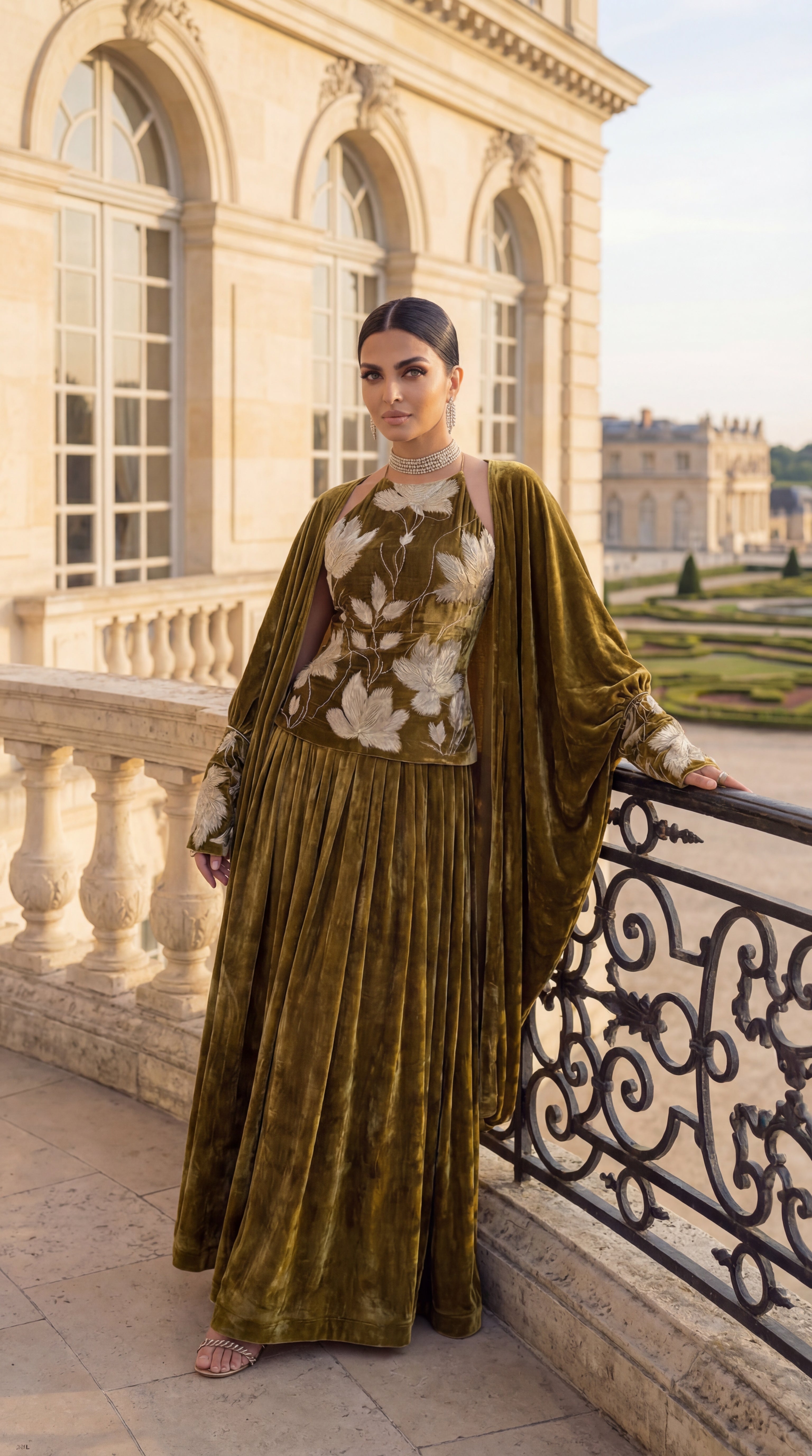 SERENIA Olive - Sleeveless Shawl