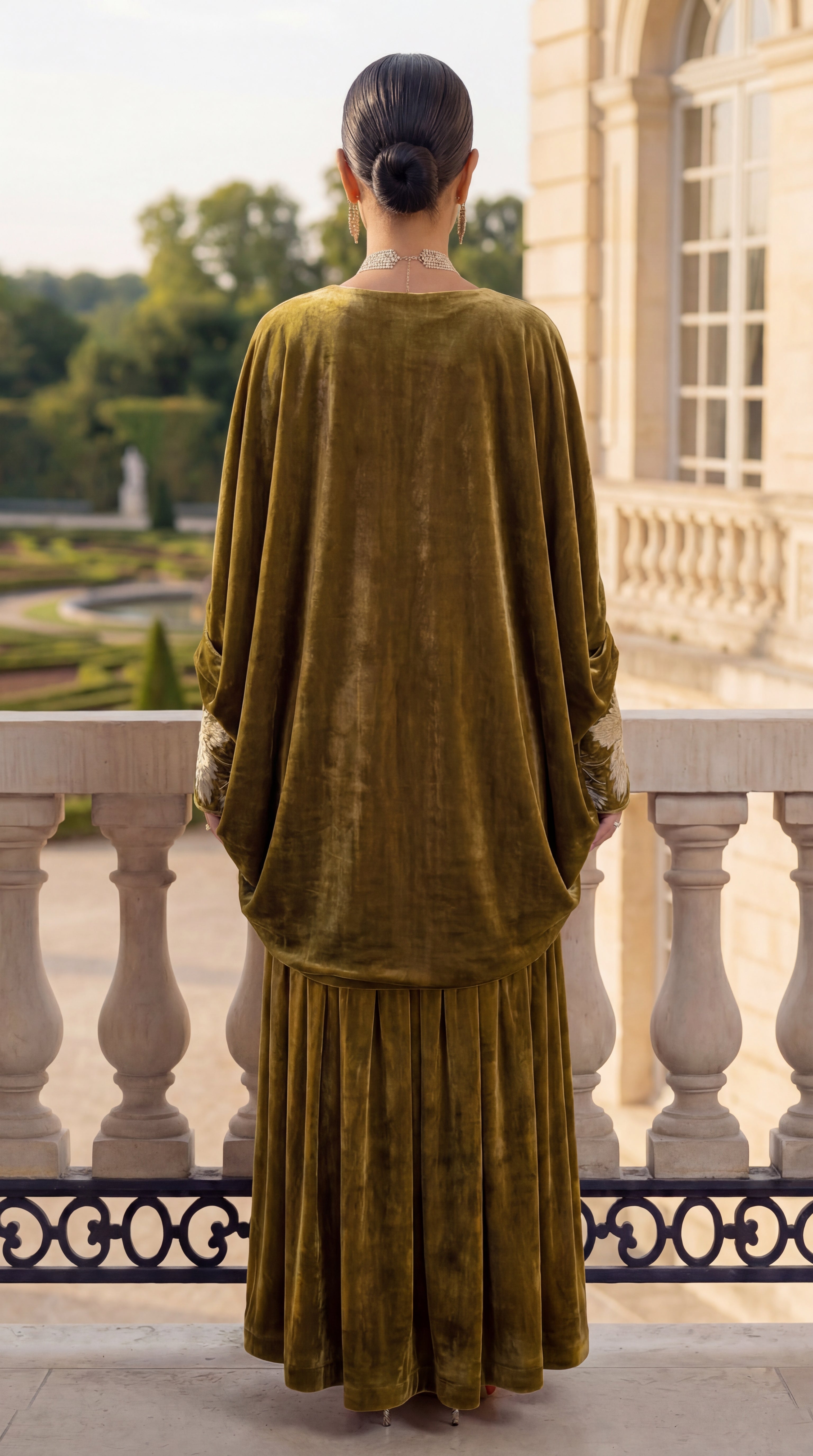 SERENIA Olive - Sleeveless Shawl